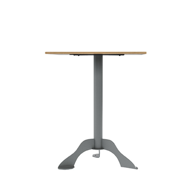 Square Table Metal Flora / HPL - 2places - anthracite 7016 / clear chene