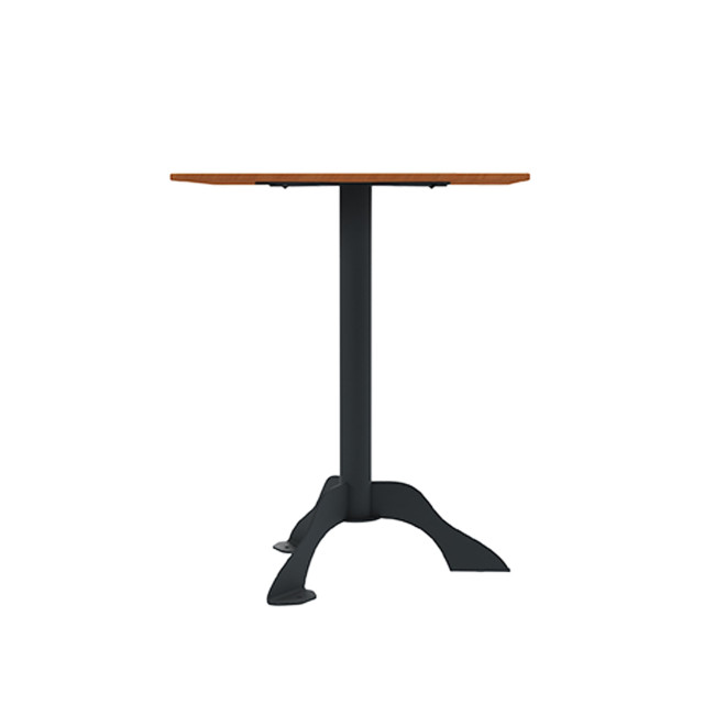 Square Table Metal Flora / HPL - 2places - anthracite 7016 / clear chene