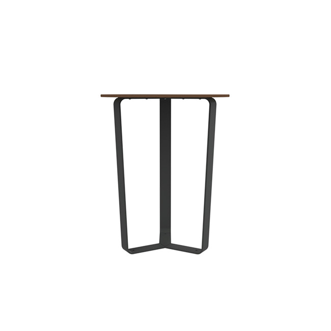 Round Table 3 Places Metal Macis / HPL tok - anthracite 7016 / clear chene