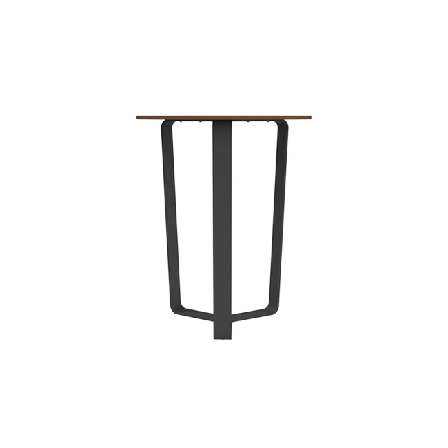 Round Table 3 Places Metal Macis / HPL tok - anthracite 7016 / clear chene