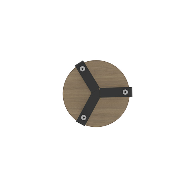 Round Table 3 Places Metal Macis / HPL tok - anthracite 7016 / clear chene