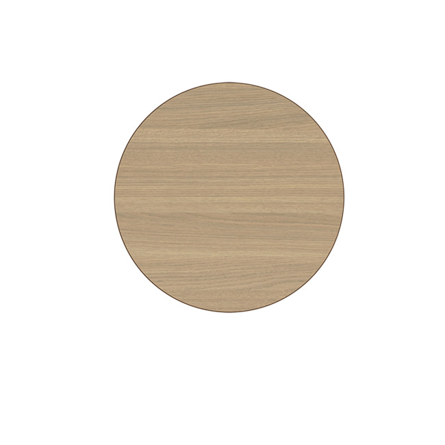 Round Table 3 Places Metal Macis / HPL tok - anthracite 7016 / clear chene