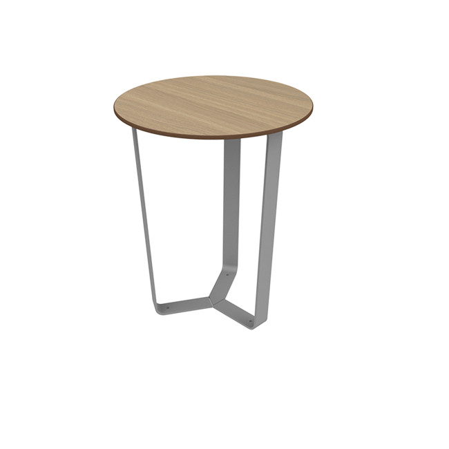 Round Table 3 Places Metal Macis / HPL tok - anthracite 7016 / clear chene
