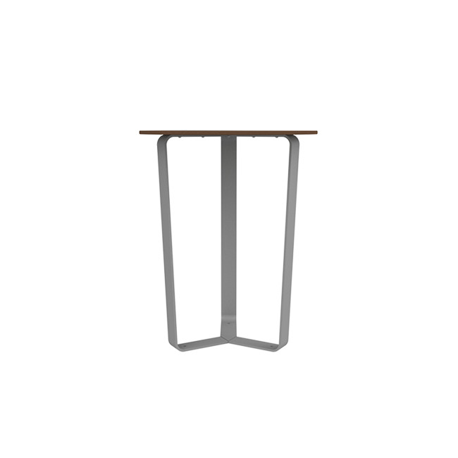 Round Table 3 Places Metal Macis / HPL tok - anthracite 7016 / clear chene