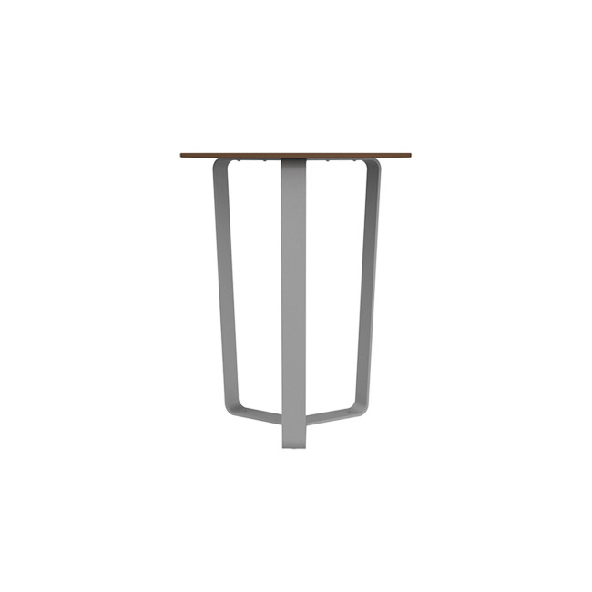 Round Table 3 Places Metal Macis / HPL tok - anthracite 7016 / clear chene
