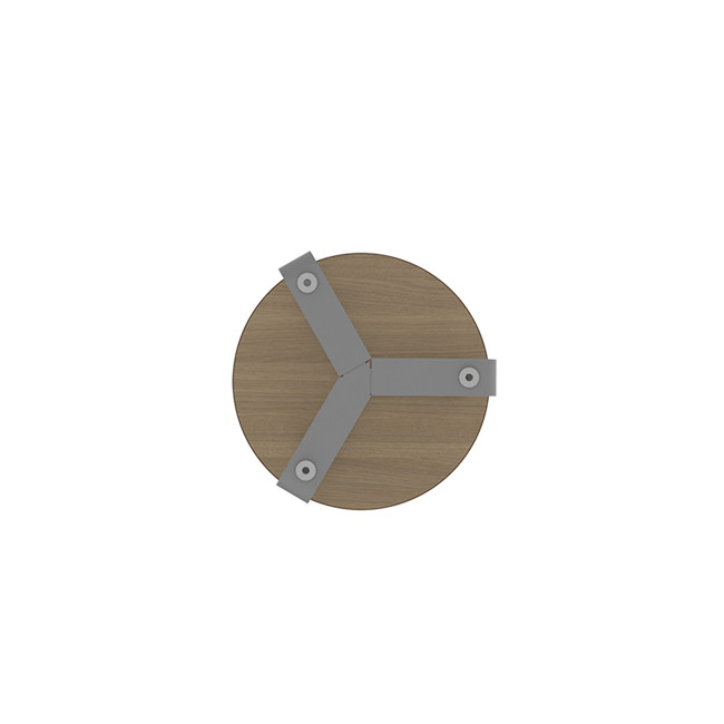Round Table 3 Places Metal Macis / HPL tok - anthracite 7016 / clear chene