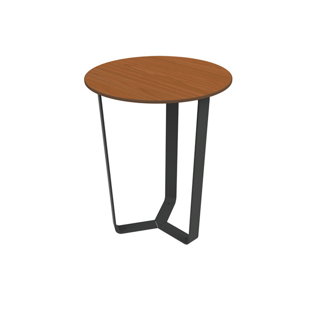 Round Table 3 Places Metal Macis / HPL tok - anthracite 7016 / clear chene
