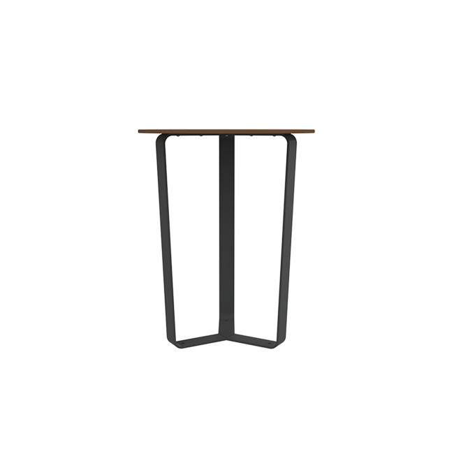 Round Table 3 Places Metal Macis / HPL tok - anthracite 7016 / clear chene