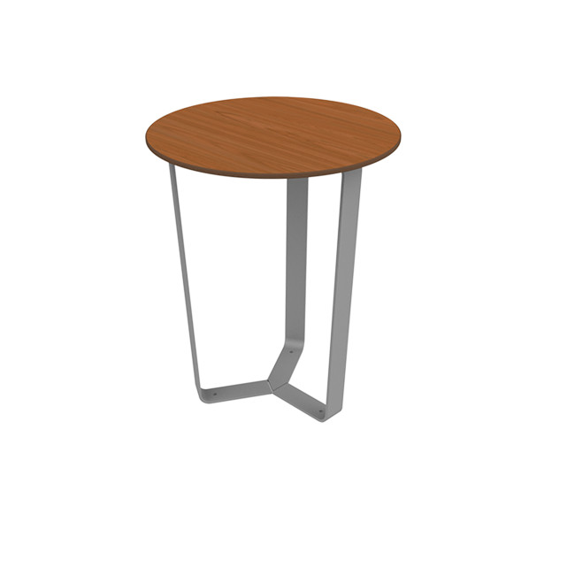 Round Table 3 Places Metal Macis / HPL tok - anthracite 7016 / clear chene