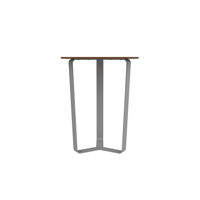 Round Table 3 Places Metal Macis / HPL tok - anthracite 7016 / clear chene