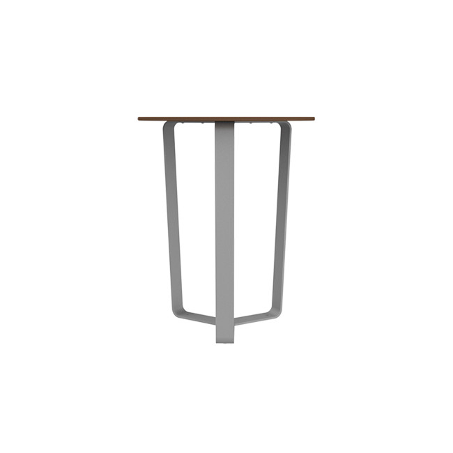 Round Table 3 Places Metal Macis / HPL tok - anthracite 7016 / clear chene