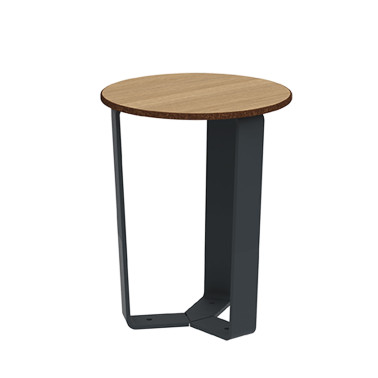 Metal Macis Stool / HPL - 1place - anthracite 7016 / clear chene