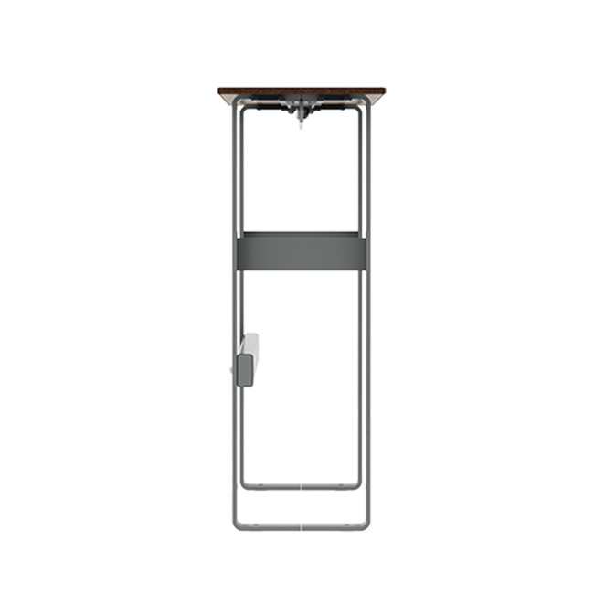 High Macis bench with metal footrest / HPL - 2PLACES - Anthracite 7016 / Clear Chene