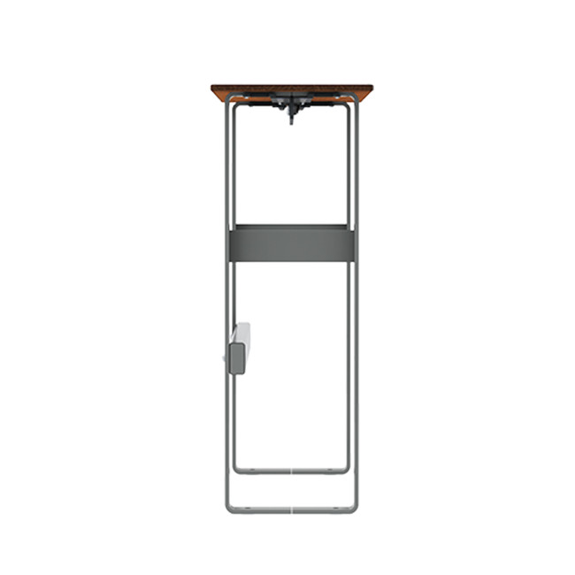 High Macis bench with metal footrest / HPL - 2PLACES - Anthracite 7016 / Clear Chene