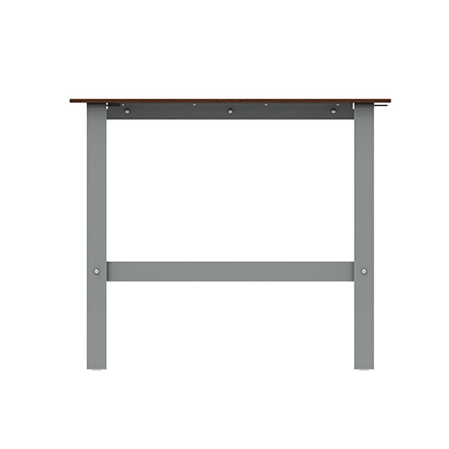 High Macis bench with metal footrest / HPL - 2PLACES - Anthracite 7016 / Clear Chene