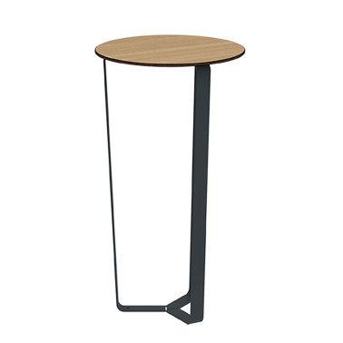 Round Eat Round Metal Macis / HPL Without Footrest - Anthracite 7016 / Clear Chene