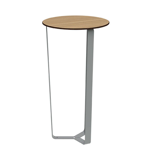 Round Eat Round Metal Macis / HPL Without Footrest - Anthracite 7016 / Clear Chene