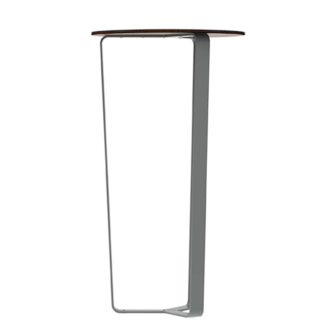 Round Eat Round Metal Macis / HPL Without Footrest - Anthracite 7016 / Clear Chene