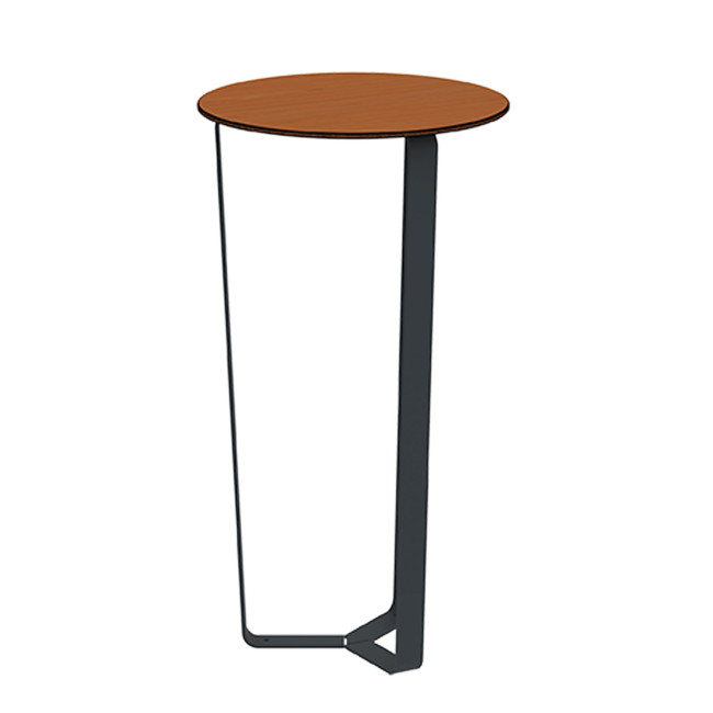 Round Eat Round Metal Macis / HPL Without Footrest - Anthracite 7016 / Clear Chene