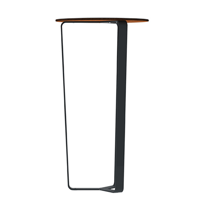 Round Eat Round Metal Macis / HPL Without Footrest - Anthracite 7016 / Clear Chene