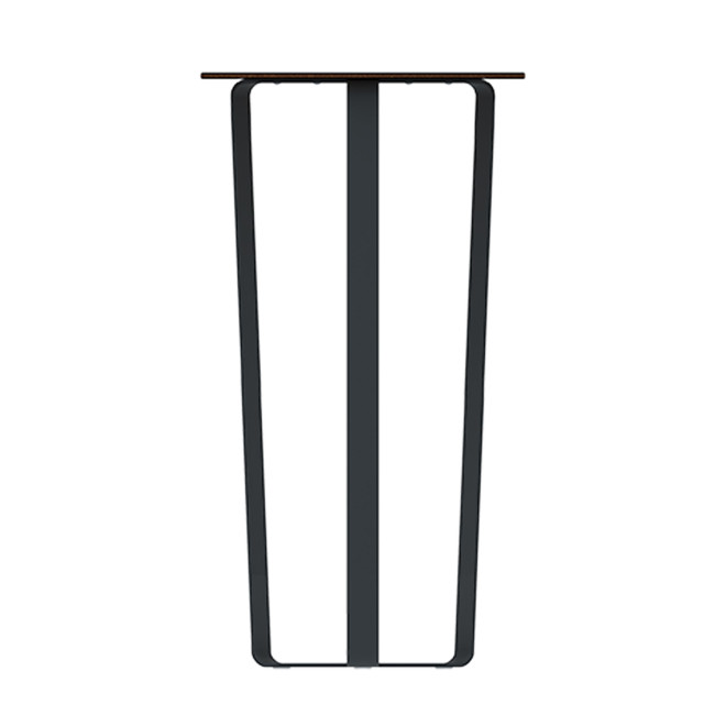 Round Eat Round Metal Macis / HPL Without Footrest - Anthracite 7016 / Clear Chene