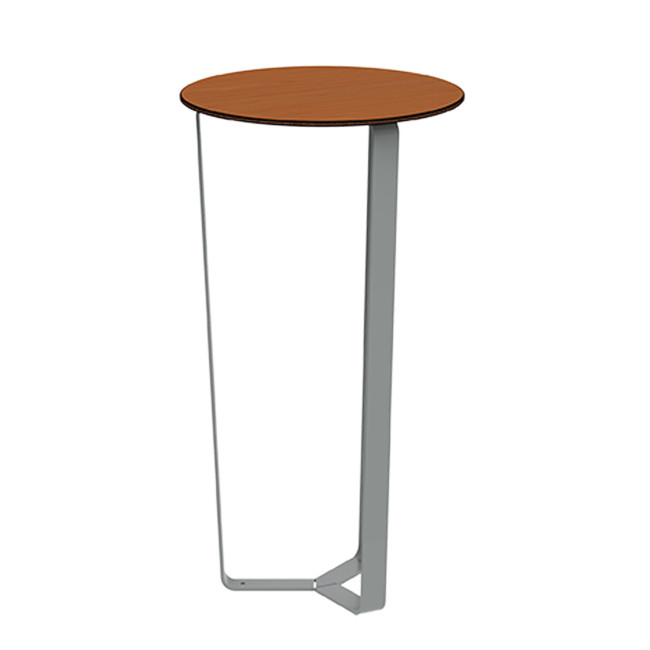 Round Eat Round Metal Macis / HPL Without Footrest - Anthracite 7016 / Clear Chene