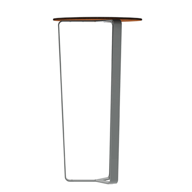 Round Eat Round Metal Macis / HPL Without Footrest - Anthracite 7016 / Clear Chene