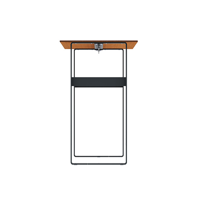 High Rectangle Metal Macis / HPL HPL Table - 4places - anthracite 7016 / cheen clear
