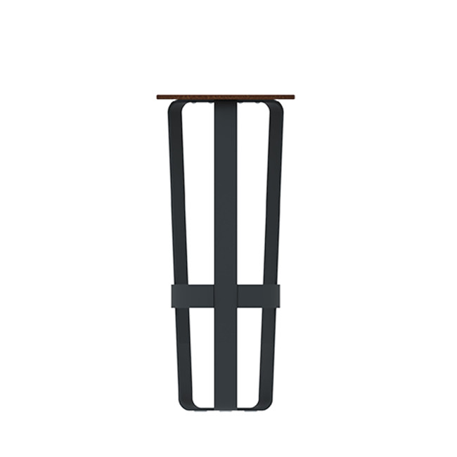 High Macis stool with metal footrest / HPL - 1Place - Anthracite 7016 / Clear Chene