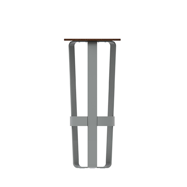 High Macis stool with metal footrest / HPL - 1Place - Anthracite 7016 / Clear Chene