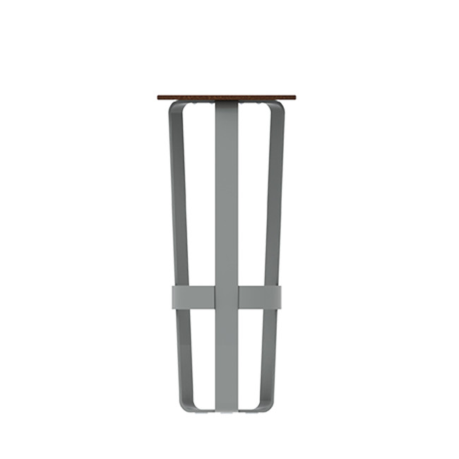 High Macis stool with metal footrest / HPL - 1Place - Anthracite 7016 / Clear Chene