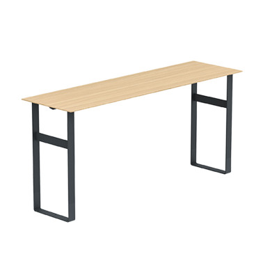 High Rectangle Metal Macis Table / HPL HPL - 6places - anthracite 7016 / clear chene