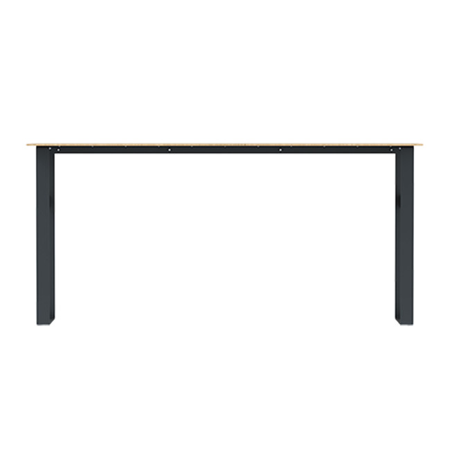 High Rectangle Metal Macis Table / HPL HPL - 6places - anthracite 7016 / clear chene