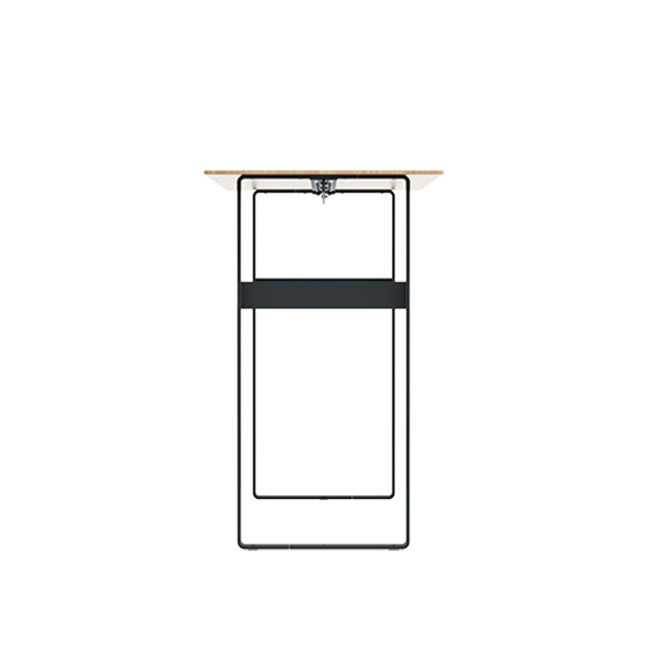 High Rectangle Metal Macis Table / HPL HPL - 6places - anthracite 7016 / clear chene