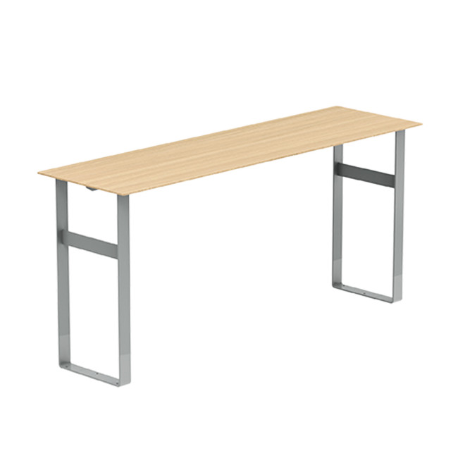 High Rectangle Metal Macis Table / HPL HPL - 6places - anthracite 7016 / clear chene