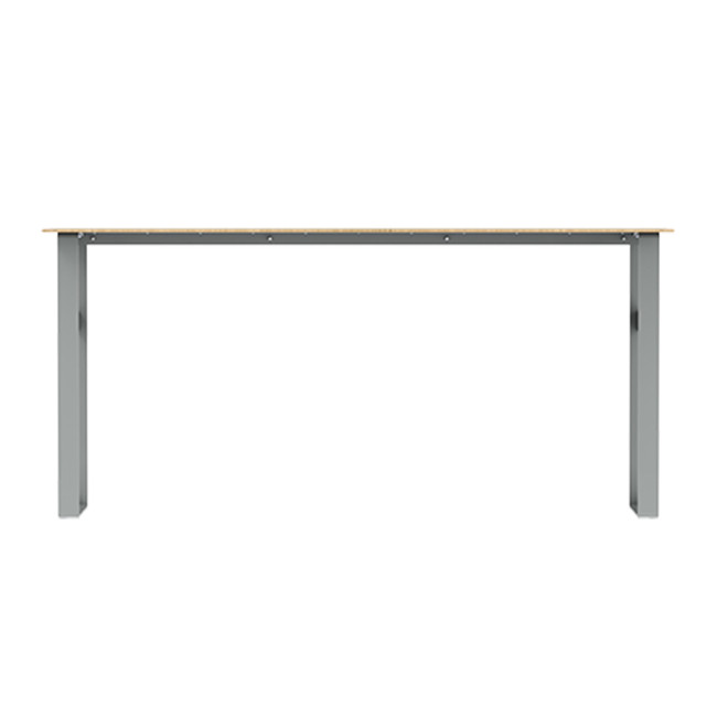 High Rectangle Metal Macis Table / HPL HPL - 6places - anthracite 7016 / clear chene