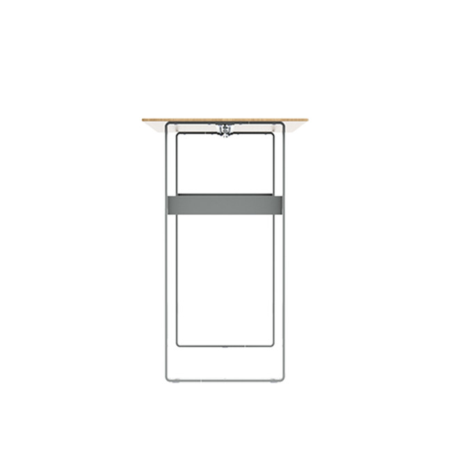 High Rectangle Metal Macis Table / HPL HPL - 6places - anthracite 7016 / clear chene