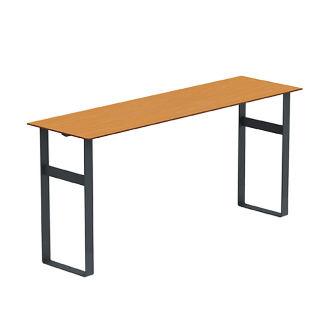 High Rectangle Metal Macis Table / HPL HPL - 6places - anthracite 7016 / clear chene