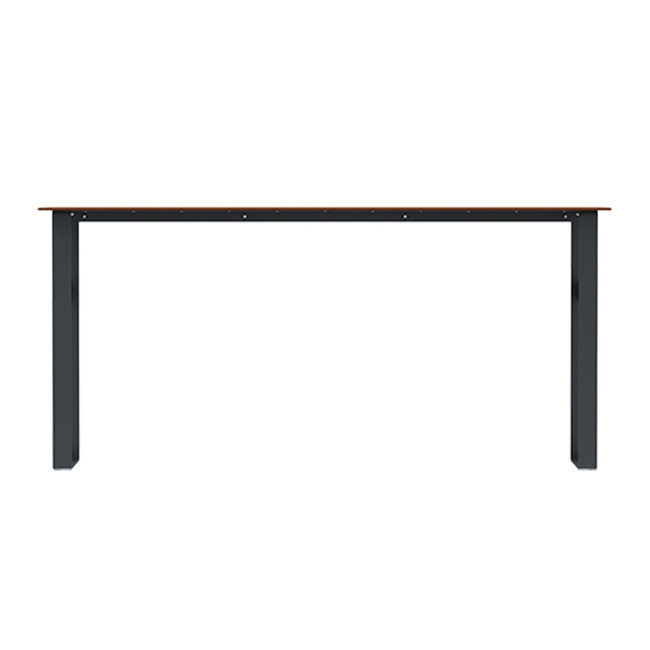 High Rectangle Metal Macis Table / HPL HPL - 6places - anthracite 7016 / clear chene