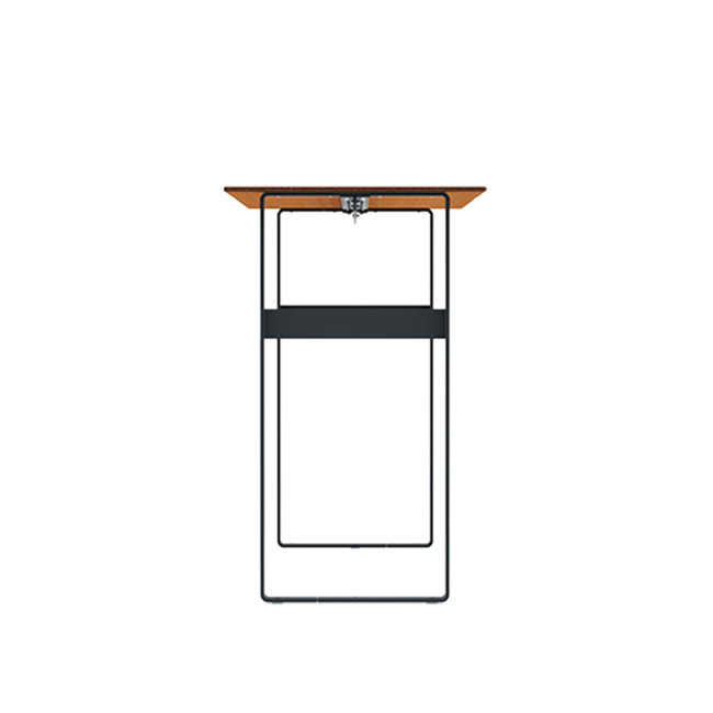 High Rectangle Metal Macis Table / HPL HPL - 6places - anthracite 7016 / clear chene