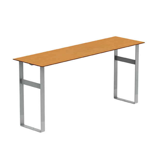 High Rectangle Metal Macis Table / HPL HPL - 6places - anthracite 7016 / clear chene