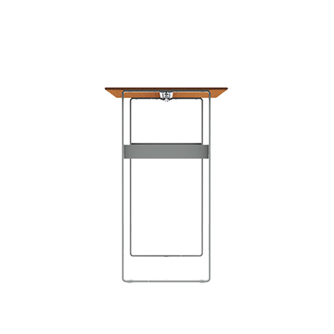 High Rectangle Metal Macis Table / HPL HPL - 6places - anthracite 7016 / clear chene