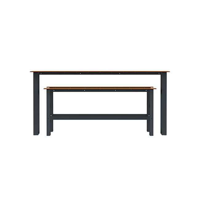 High Rectangle Table + Metal Macise Banquettes / HPL Tailler with Footrest - 6Laples - Anthracite 7016 / CHEEN CLEAR