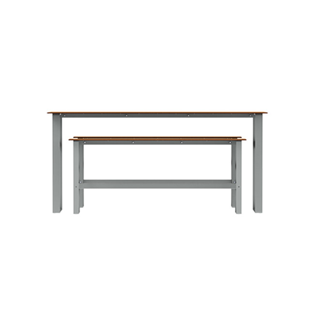 High Rectangle Table + Metal Macise Banquettes / HPL Tailler with Footrest - 6Laples - Anthracite 7016 / CHEEN CLEAR