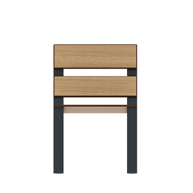 Metal / HPL MAC SHOUTING ARMCHAIR - 1place - anthracite 7016 / clear chene