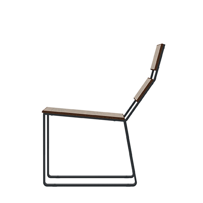 Metal / HPL MAC SHOUTING ARMCHAIR - 1place - anthracite 7016 / clear chene