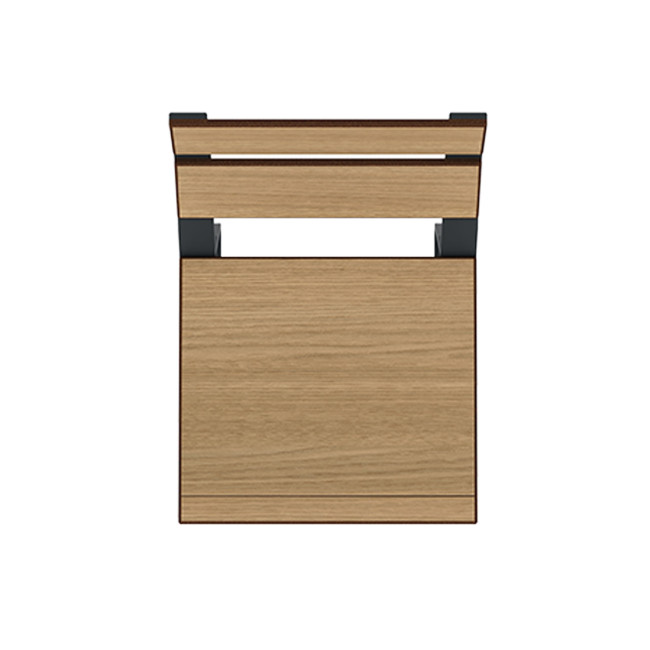 Metal / HPL MAC SHOUTING ARMCHAIR - 1place - anthracite 7016 / clear chene