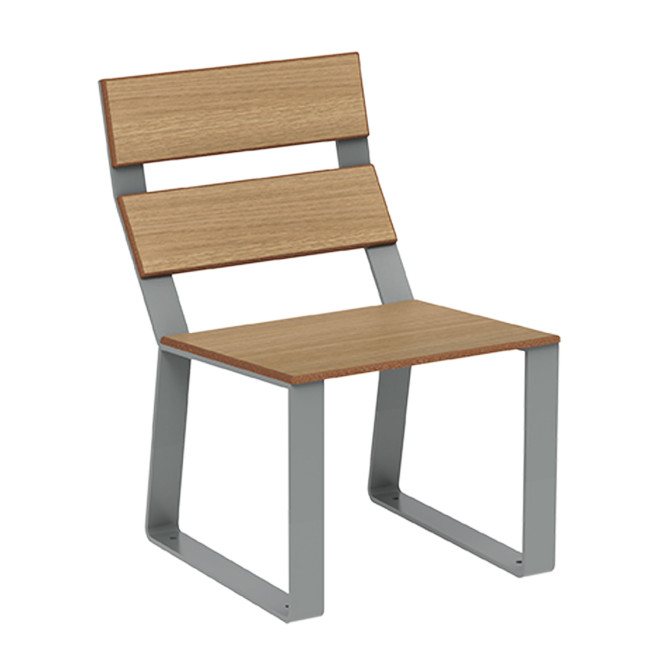 Metal / HPL MAC SHOUTING ARMCHAIR - 1place - anthracite 7016 / clear chene