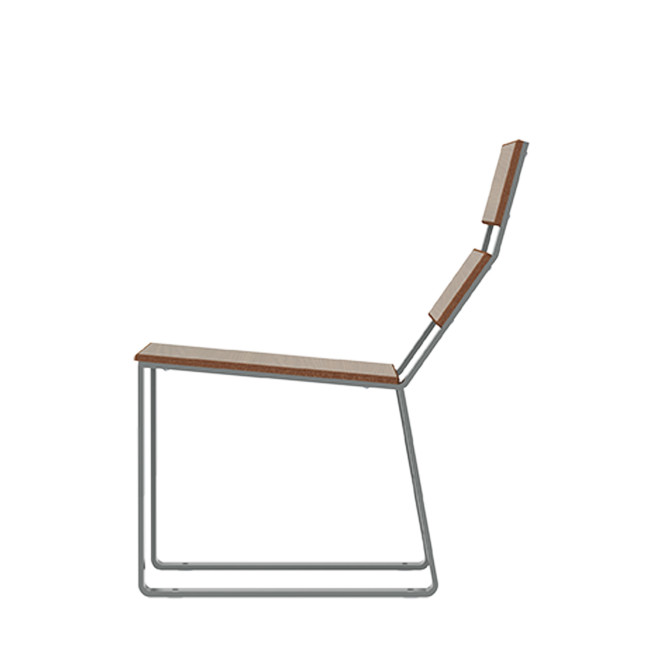 Metal / HPL MAC SHOUTING ARMCHAIR - 1place - anthracite 7016 / clear chene