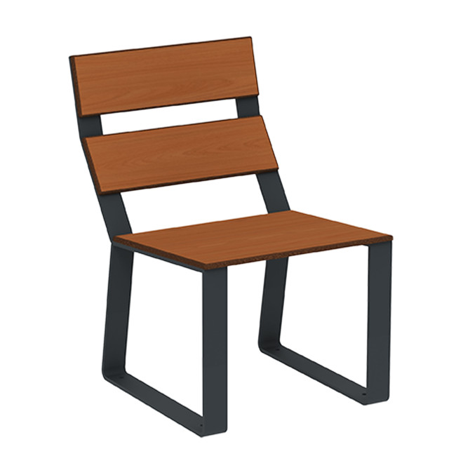 Metal / HPL MAC SHOUTING ARMCHAIR - 1place - anthracite 7016 / clear chene